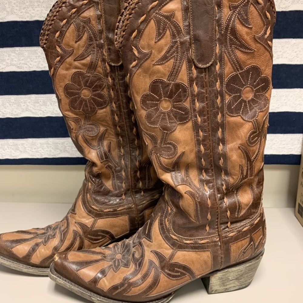 Leather Cowgirl Boots by Lane